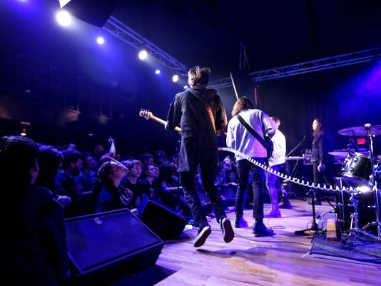 White Reaper plays on stage at Zanzabar